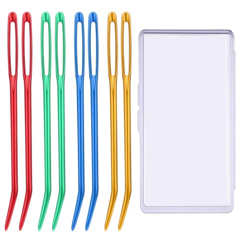 UOOU Yarn Needle,Weaving Needle Tapestry Needle Bent Needles for Crochet Large Eye Darning Needles with Storage Box for Knitting Crochet(Random Color) - Image 1