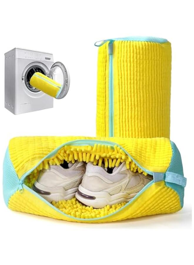 Yellow 1PCS Laundry Shoe Bag for Washer and Dryer, Sneaker Washing Bag for Most Shoe Types - Image 1