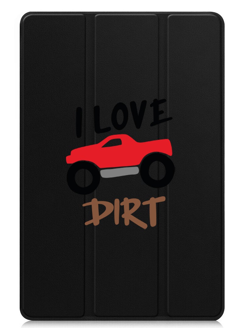 Theodor Protective Flip Case For Apple iPad Pro 13 (2024) With Trifold Stand Auto Wake Sleep Shockproof Cover I love dirt - Image 1