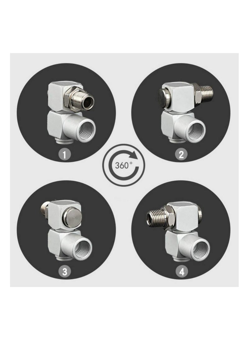 Cobest 4Pcs 360° Swivel Air Tool Hose Connector, 1/4'' Inch Universal Air Adapter Fittings for Air Tools, Swivel Air Hose Connector and Tool Adapter Set - Image 4