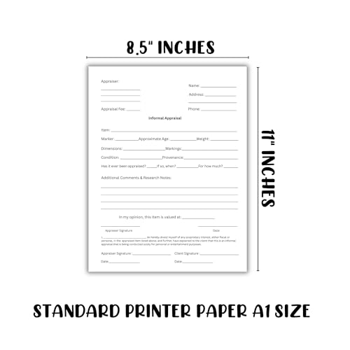 Lashicorn Antique Appraisal Form 50pk 8.5x11” for Provenance Opinion of Value Worth Dealer Collectible Assessment Sheet Historical Vintage Treasure Identification - Image 4