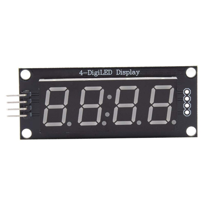 4-Digit 7-Segment Display Tube, LED Display Tube Module, LED Segmented Display, 7 Segment Digital Tube for Use Library TM1637.h(Green Characters) - Image 1