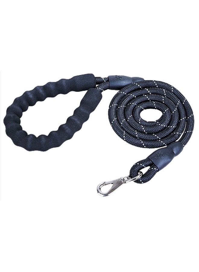 Sharpdo Padded Handle Reflective Dog Leash With Carabiner Black/Silver - Image 1