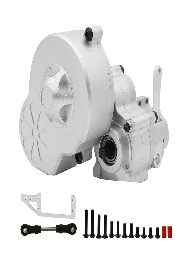 FACCNOY Metal Complete Transmission Cutoff Gearbox with Dig Gear for 1:10 Axial SCX10 AX10 Wraith RC Crawler Car (Silver) - Image 1