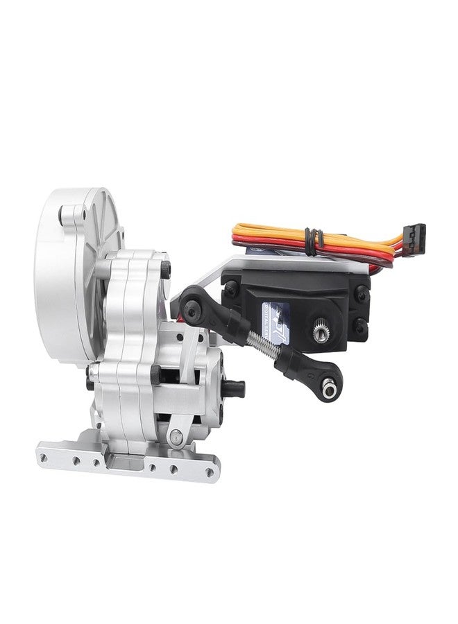 FACCNOY Metal Complete Transmission Cutoff Gearbox with Dig Gear for 1:10 Axial SCX10 AX10 Wraith RC Crawler Car (Silver) - Image 3