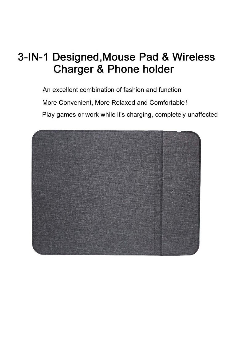 Generic - Flat Clicker Mouse Pad With Wireless Charger 10W Fast Wireless Charging Pad For Samsung iPhone - Image 1