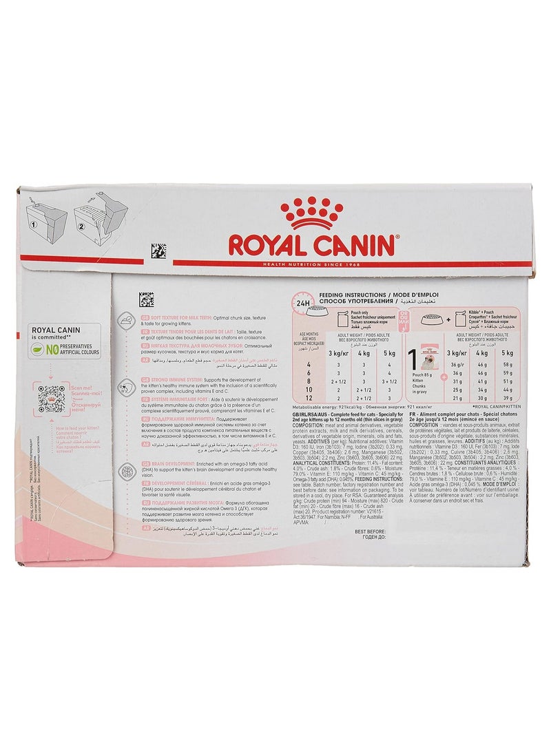Royal Canin FHN Feline Health Nutrition Kitten Gravy 12x 85gm Cat Wet Food Pouches - Image 3
