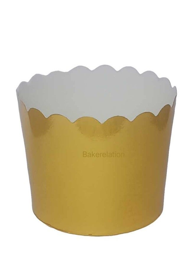 Bakerelation Paper Baking Cupcake Liner Moulds Golden 100 Pcs Size is 60x50 - Image 1