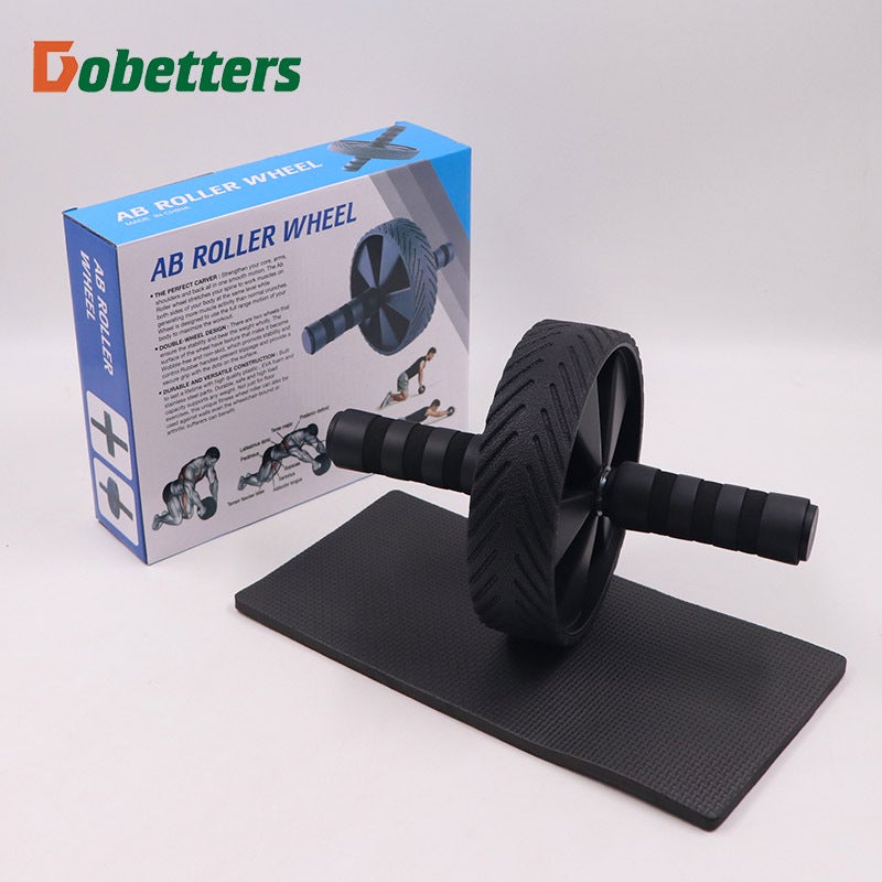 Generic Anti-slip pattern function abdominal wheel double wheel abdominal muscle wheel silent abdominal wheel abdominal wheel fitness equipment wholesale 17.5cm rubberized single wheel-black