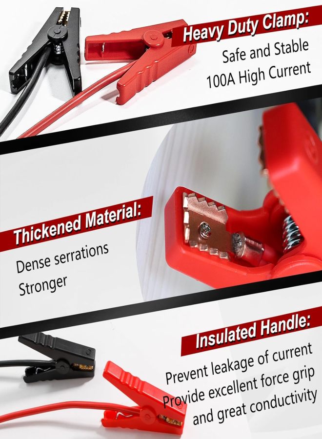 umper Cable Clamps Compatible For Milwaukee M18 18V Battery, 3.9ft 8AWG Portable Car Jump Starter Booster Cable with Battery Adapter, Heavy Duty Automotive Emergency Power Accessory for 12V Cars andTrucks - Image 5