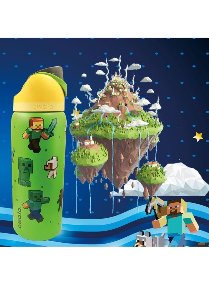 زجاجة مياه أوالا فري سيب من الفولاذ المقاوم للصدأ، 32 أونصة، بتصميم ماين كرافت خاص - Image 4