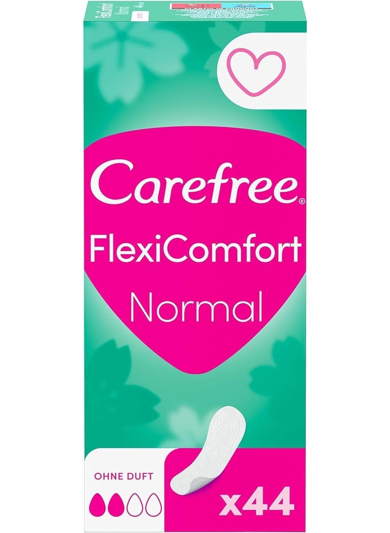 Carefree FlexiComfort Unscented Pantyliners, Pack of 44, Discreet and Comfortable Liners for Everyday Protection, Ideal for Light Flow and Sensitive Skin - Image 1