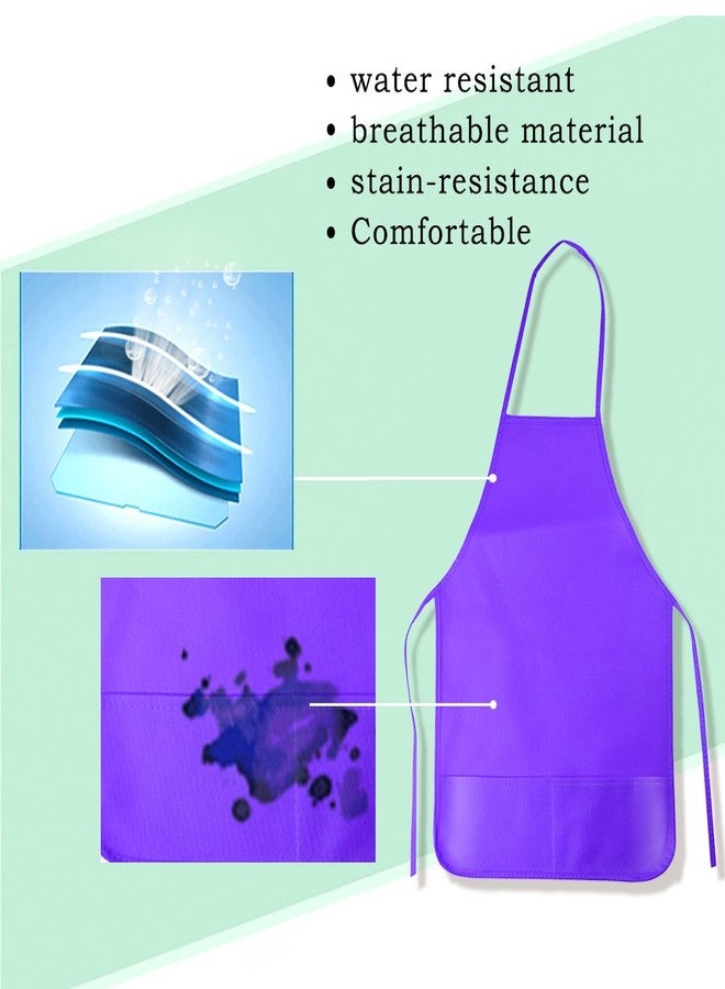 KUUQA Kids Art Apron with Two Pockets Children Painting Smocks Bulk for Craft Home Kitchen Classroom Painting Supplies (12, 6 colors) - Image 5