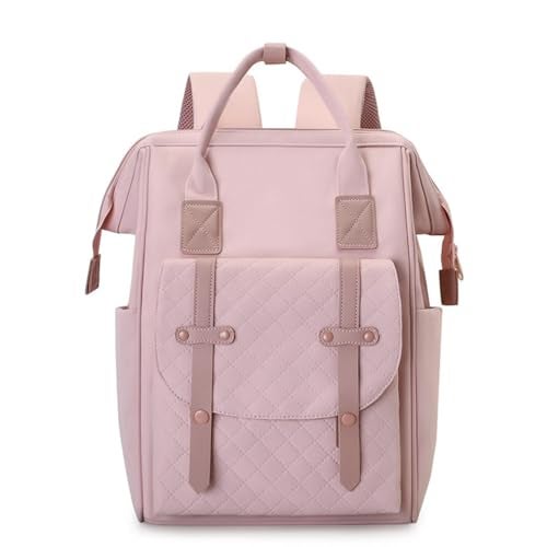 Winnies Travel Diaper Bag Backpack with Trolley Sleeve – Waterproof Maternity Bag for Moms with Laptop Compartment, Insulated Bottle Holders, Tissue Dispenser & Anti-Theft Pocket (Pink) - Image 1