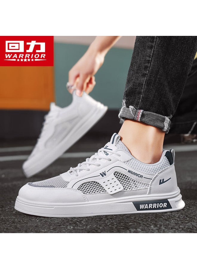 Warrior Official Men'S Summer Breathable Mesh Sneakers Lightweight Hollow Out Thin Sole Sports Shoes 586 White Blue Size 40