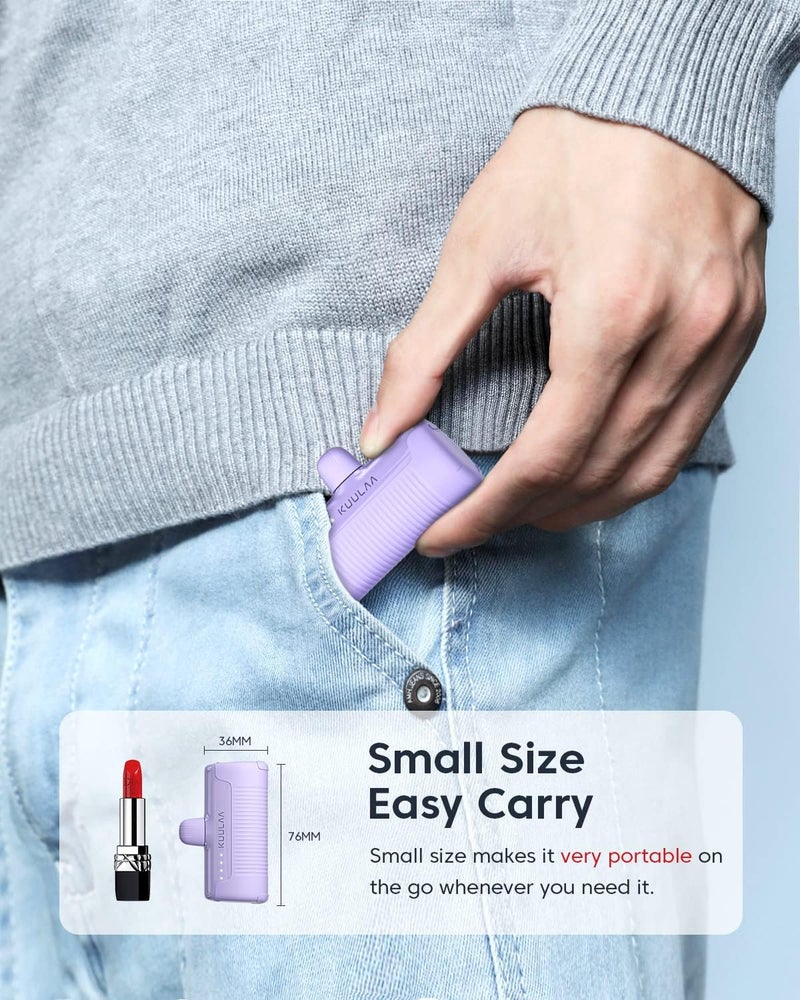 KUULAA Power Bank USB C 4500 mAh, Mini External Battery, Fast Charging Type C Power Bank without Cable, Small But Strong Mobile Phone Portable Chargers Compatible with Samsung, Huawei, USB C Mobile - Image 3