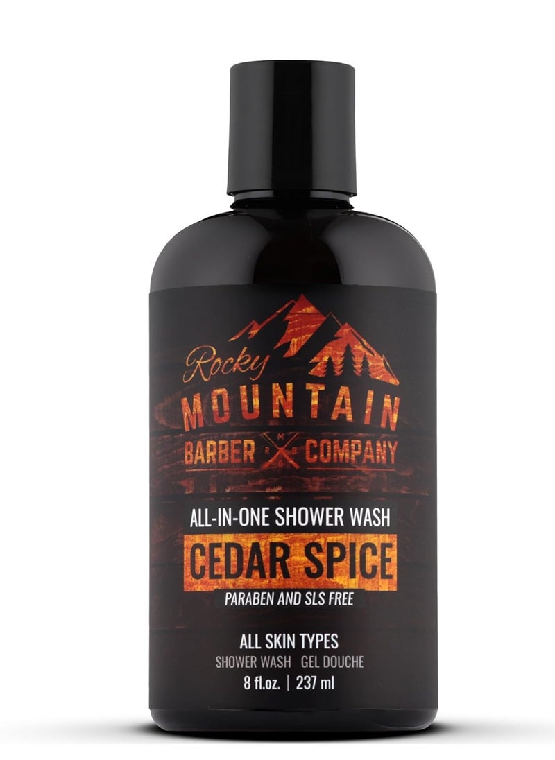 Rocky Mountain Barber Company Cedar Spice All-In-One Body Wash – Shampoo, Body Wash, Conditioner, Face Wash & Beard Wash with Essential Oils - 8 oz - pzsku/Z5C371C90C5234E582713Z/45/_/1740409871/7cb240f6-7d6a-47ce-8f9d-379ab8bae188