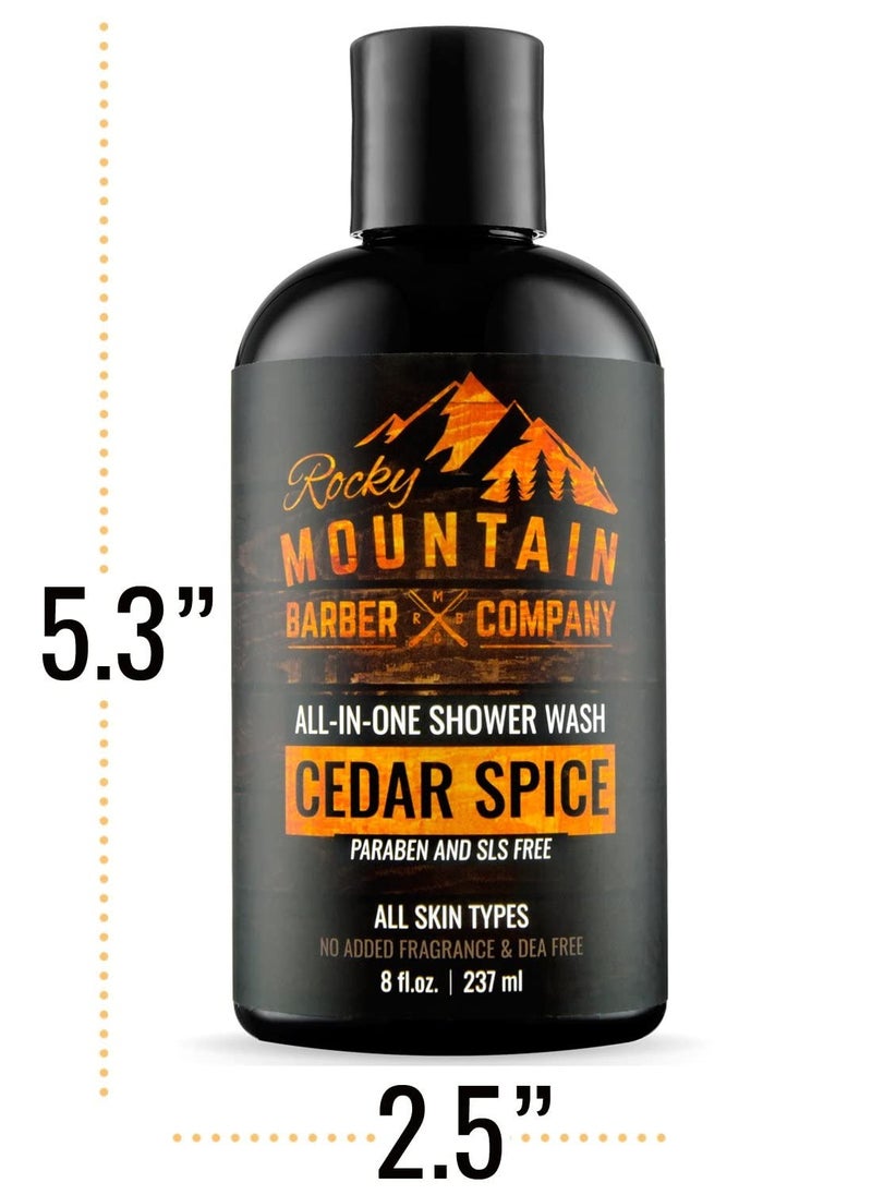 Rocky Mountain Barber Company Cedar Spice All-In-One Body Wash – Shampoo, Body Wash, Conditioner, Face Wash & Beard Wash with Essential Oils - 8 oz - pzsku/Z5C371C90C5234E582713Z/45/_/1740409872/b88ff666-f299-4e40-ac7d-df96e6f45a53