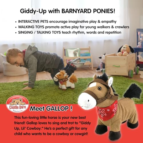 Cuddle Barn – Gallop The Musical Horse | Animated Plush Toy | Gallops, Trots, and Sings “Giddy Up, Lil’ Cowboy” | Stuffed Animal 10” - Image 3
