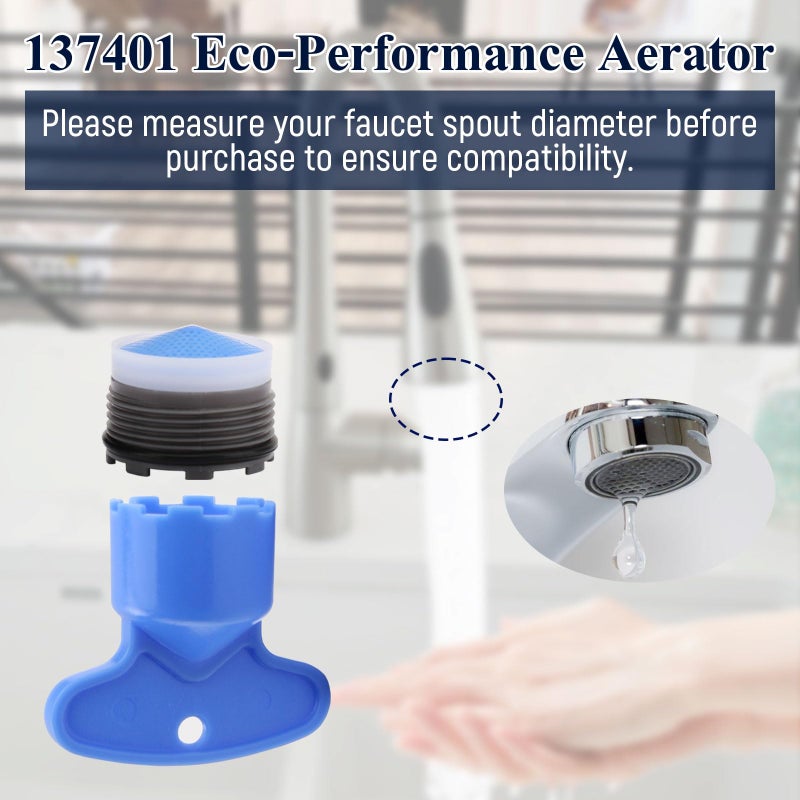 FIX ZHANG Faucet Aerator Flow Restrictor Service Kit Replacement for Moen 137401 Eco-Performance Aerator,1.5 gpm,18.5MM, with Key Removal Wrench Tool,Compatible with Rothbury or Voss - Image 4