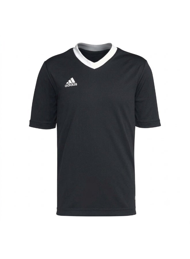 Black Adidas football training jersey for boys.