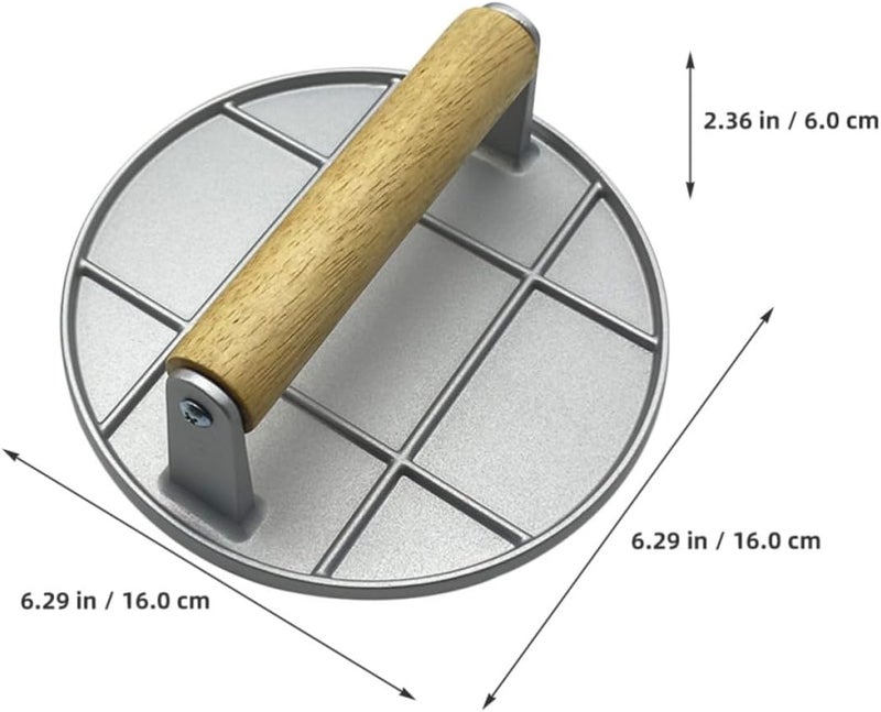 Durability boosted processed material Heavy Duty Burger Patty Press Made of Aluminum Alloy with Wood Handle, Easy to Use and Sturdy Steak Pressing Tool for Kitchen and DIY Cooking Flexible use switching Carefully engineered build All condition resistant crafted quality Periodic restock local Repeated use trusted quality Modern practical shape Long lifespan All-round applied quality Coast & inland available Desert area eligible deliver Licensed warehouse stored goods Replaceable parts Foldable Budget friendly sizing alternatives All consumer tier purchase options Treated anti-rust metal Widely used design Globally popular elegant design Global light sturdy raw material Global simple assemble options Integrated local logistics Gulf climate upgraded quality Daily repeated use trusted quality All-scene compatible build - Image 2