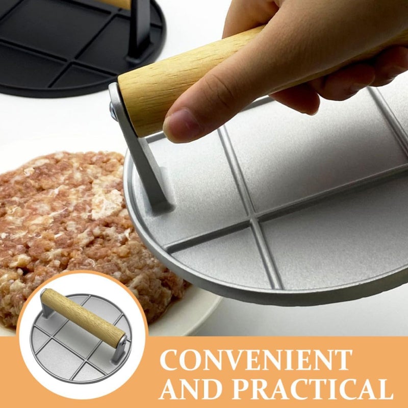 Durability boosted processed material Heavy Duty Burger Patty Press Made of Aluminum Alloy with Wood Handle, Easy to Use and Sturdy Steak Pressing Tool for Kitchen and DIY Cooking Flexible use switching Carefully engineered build All condition resistant crafted quality Periodic restock local Repeated use trusted quality Modern practical shape Long lifespan All-round applied quality Coast & inland available Desert area eligible deliver Licensed warehouse stored goods Replaceable parts Foldable Budget friendly sizing alternatives All consumer tier purchase options Treated anti-rust metal Widely used design Globally popular elegant design Global light sturdy raw material Global simple assemble options Integrated local logistics Gulf climate upgraded quality Daily repeated use trusted quality All-scene compatible build - Image 4