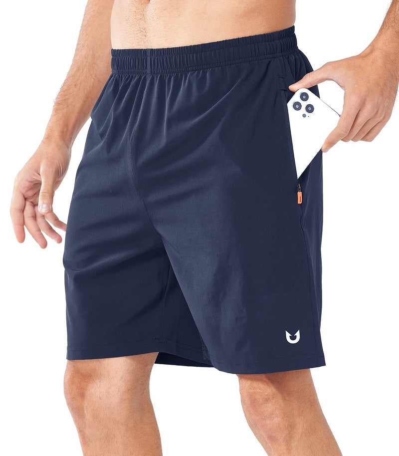 NORTHYARD Men's Athletic Running Shorts Quick Dry Workout Shorts Lightweight Sports Gym Basketball 7"/ 9"/ 5" Tennis Hiking Exercise Navy-7 inches M - Image 3