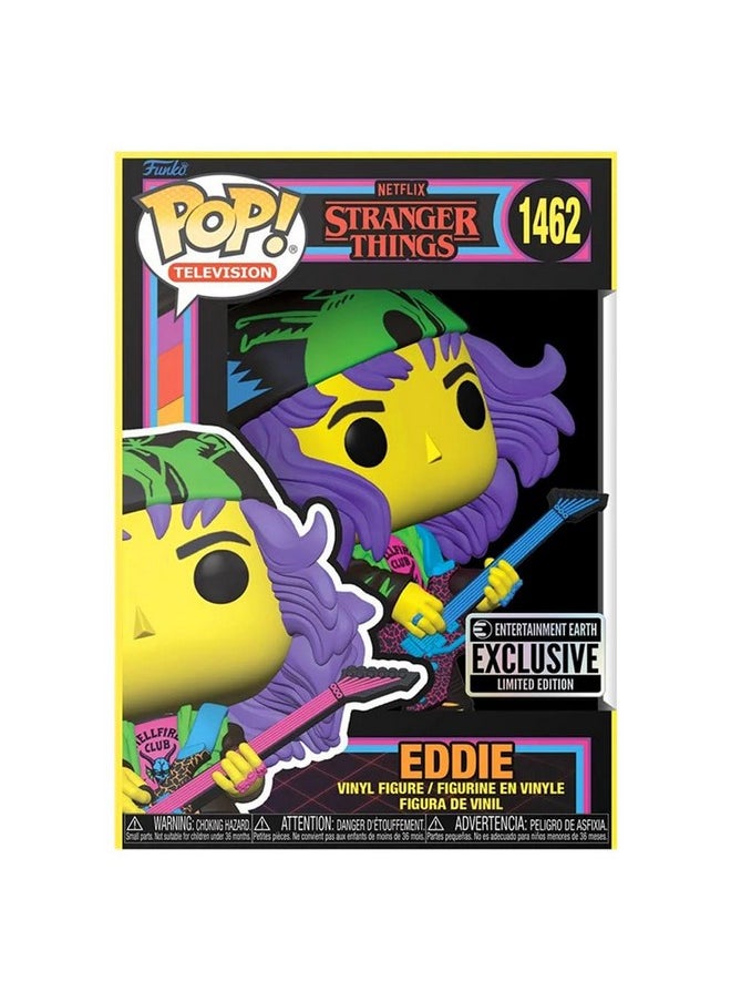 Funko Funko Pop! Stranger Things Eddie with Guitar Blacklight Vinyl Figure #1462 - Entertainment Earth Exclusive  - Image 5