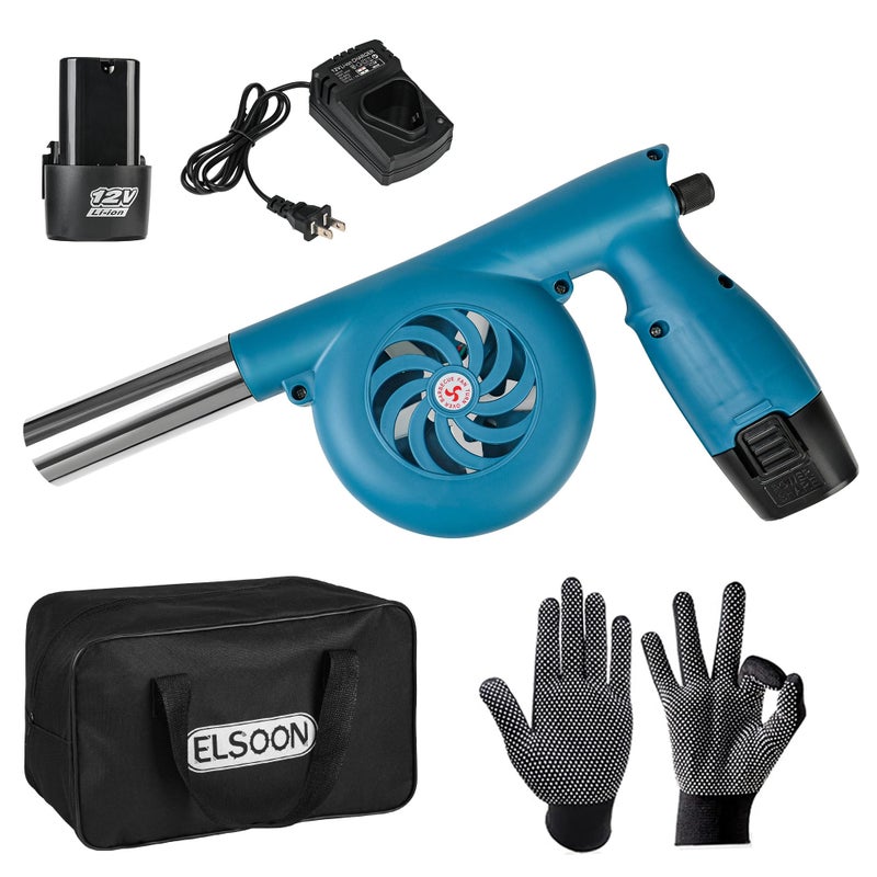 أدوات المدخنة الكهربائية المحمولة ELSOON 12V 5000 RPM مروحة مدخنة موقد الحطب منفاخ للشواء في الهواء الطلق والتخييم