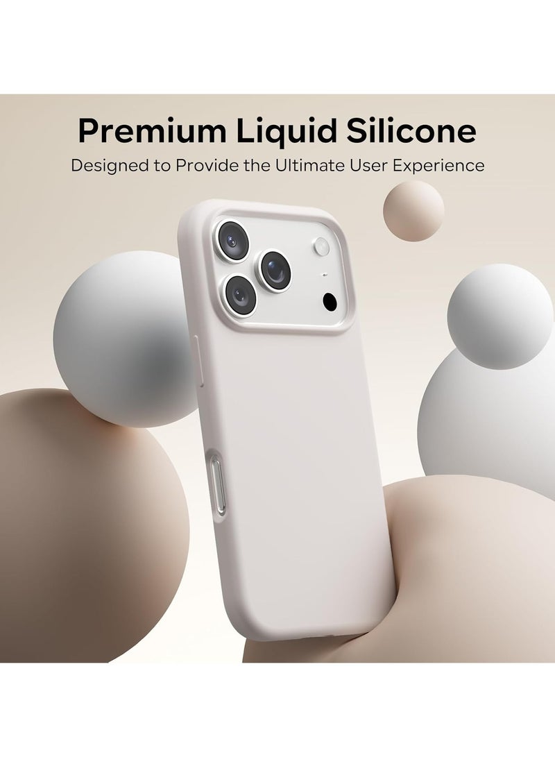 Silicone Case Compatible with iPhone 17 Pro Max, Slim Liquid Silicone Phone Case with 3-Layer Soft Rubber Shockproof Bumper with TPU Lining (Grey) - Image 2