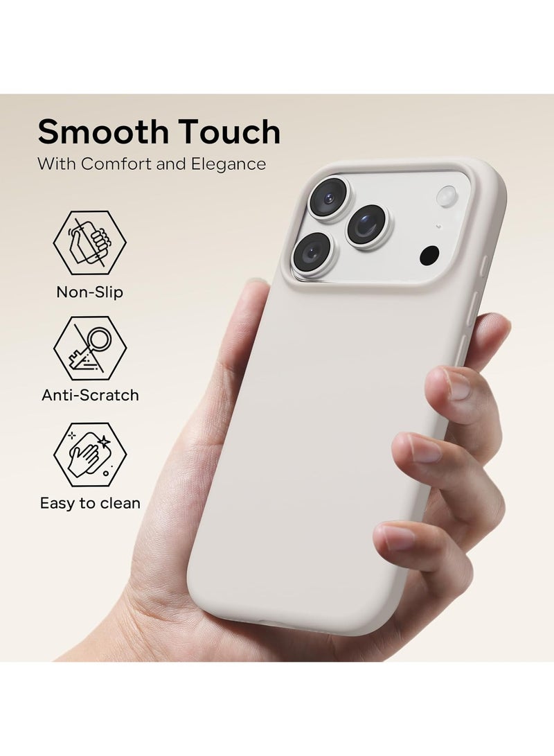 Silicone Case Compatible with iPhone 17 Pro Max, Slim Liquid Silicone Phone Case with 3-Layer Soft Rubber Shockproof Bumper with TPU Lining (Grey) - Image 3