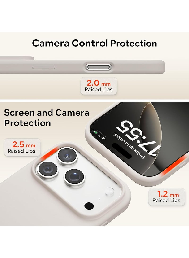 Silicone Case Compatible with iPhone 17 Pro Max, Slim Liquid Silicone Phone Case with 3-Layer Soft Rubber Shockproof Bumper with TPU Lining (Grey) - Image 4