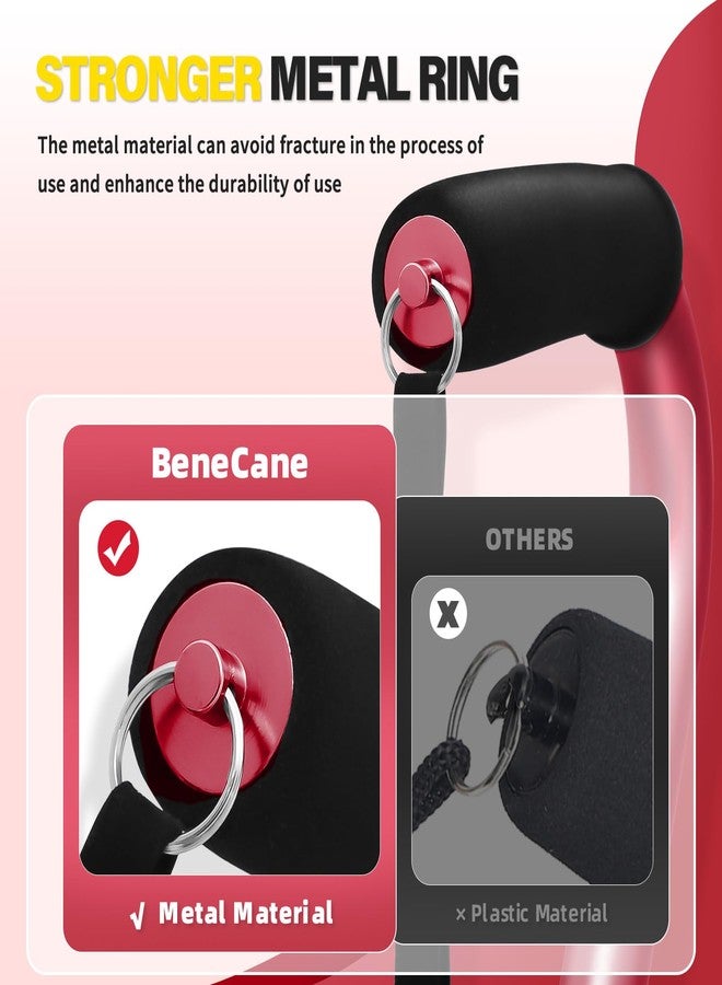 BeneCane Walking Cane Adjustable Cane with Offset Soft Cushioned Handle for Men & Women Lightweight Comfortable Extra Stability Base Mobility Aid for Men Women and Seniors Red - Image 4