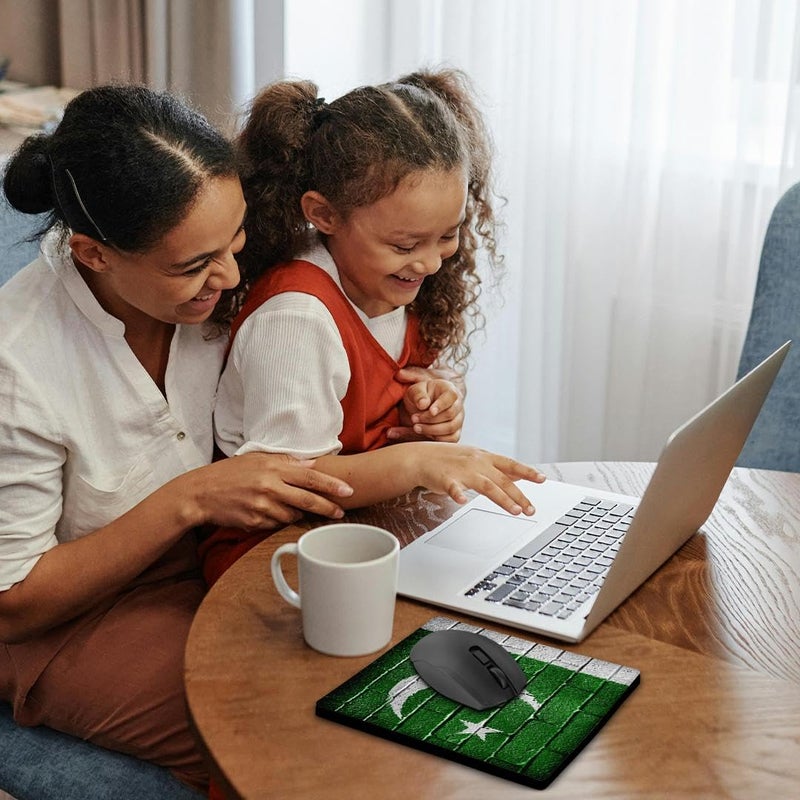 3DROSE وسادة ماوس 3dRose LLC 8 × 8 × 0.25 بوصة، علم باكستان الوطني مرسوم على جدار من الطوب باكستاني (mp_156961_1) - Image 2