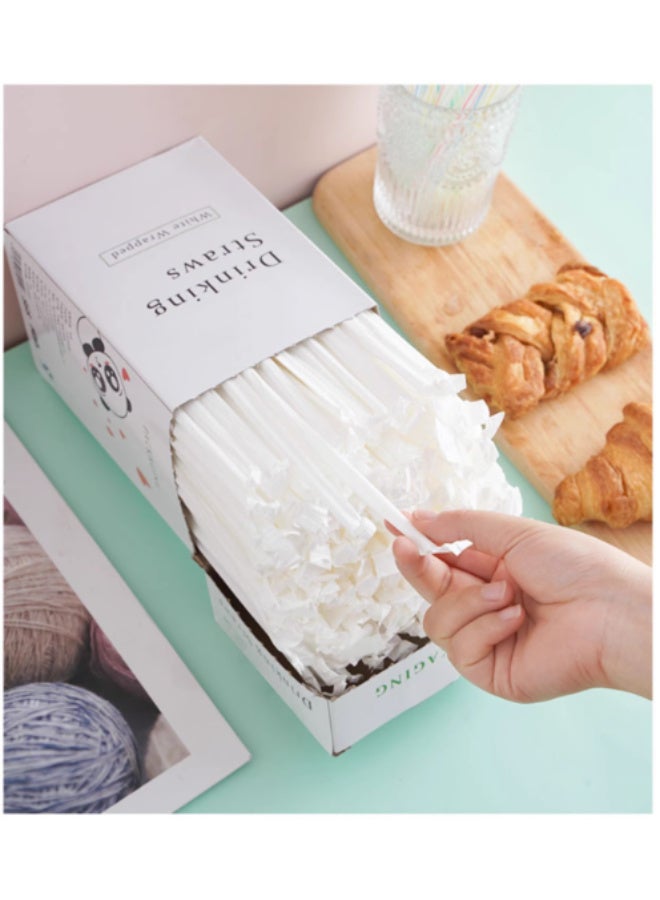 Food-Grade Disposable Straws – Individually Wrapped (300pcs), 20cm Thin Bent Straws, Suitable for Postpartum Mothers & Babies, Transparent for Milk Tea & Beverages - Image 2