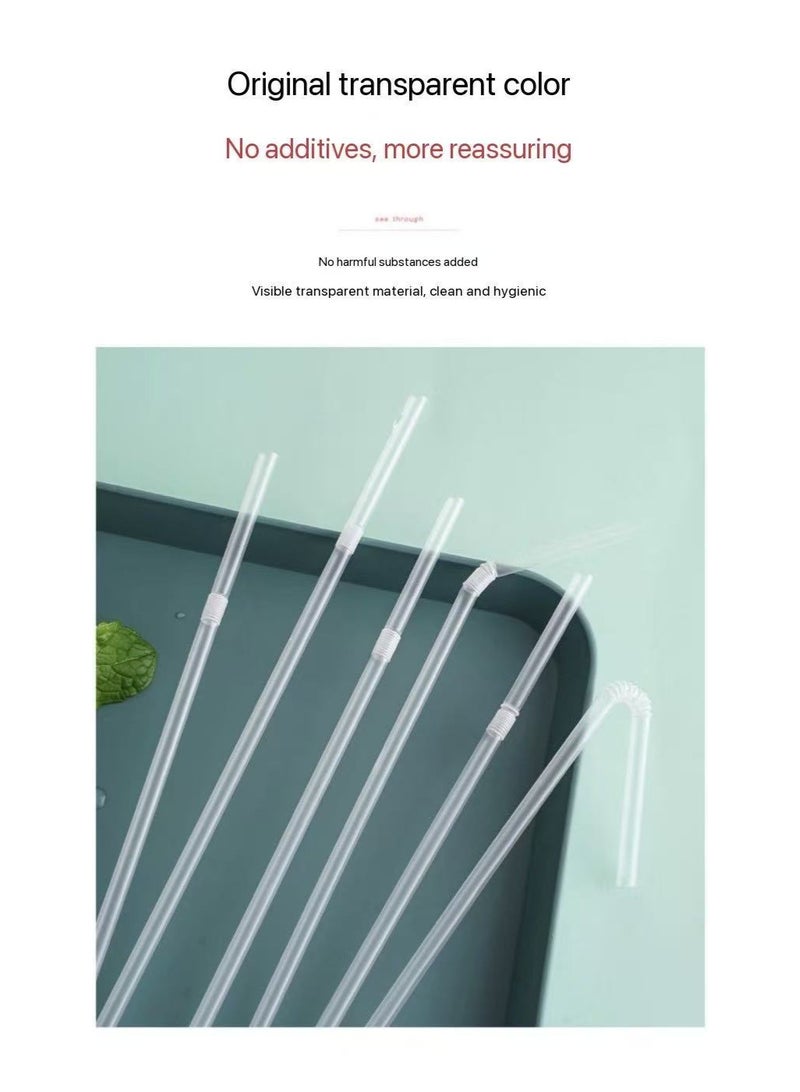 Food-Grade Disposable Straws – Individually Wrapped (300pcs), 20cm Thin Bent Straws, Suitable for Postpartum Mothers & Babies, Transparent for Milk Tea & Beverages - Image 5