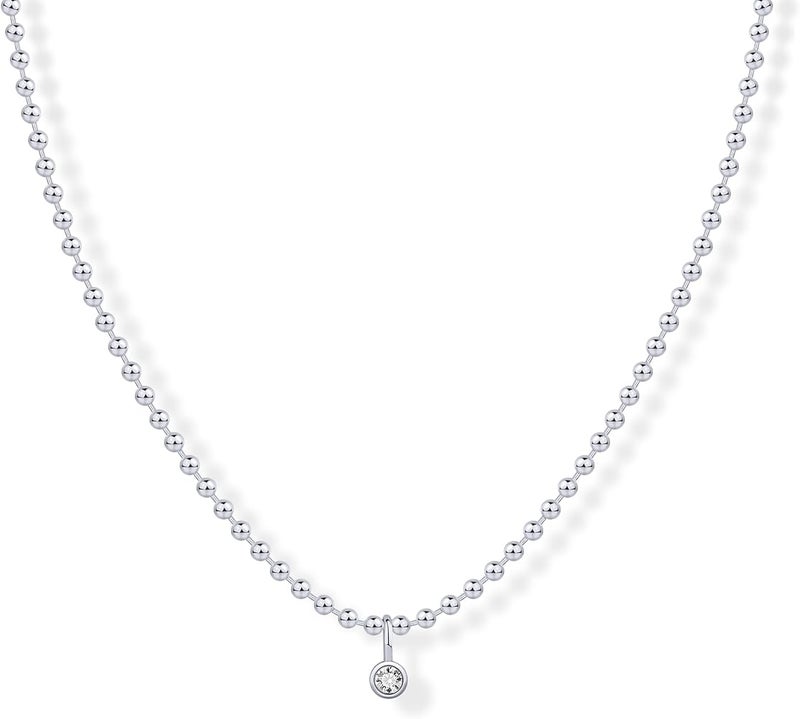 PAVOI 14K Gold-Plated Bezel Round-Set Solitaire Pendant Necklace for Women Cubic Zirconia Statement Necklace - Image 1