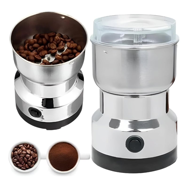 KESNOMA KESNOMA Stainless Steel Multifunctional Grinder Machine Spice Grinding Portable Electric Grain Mill Grinder Dry Fruit Steel Grain Spices Cereals Seasonings Coffee Bean Grinder Machine Pack of 1  - Image 4