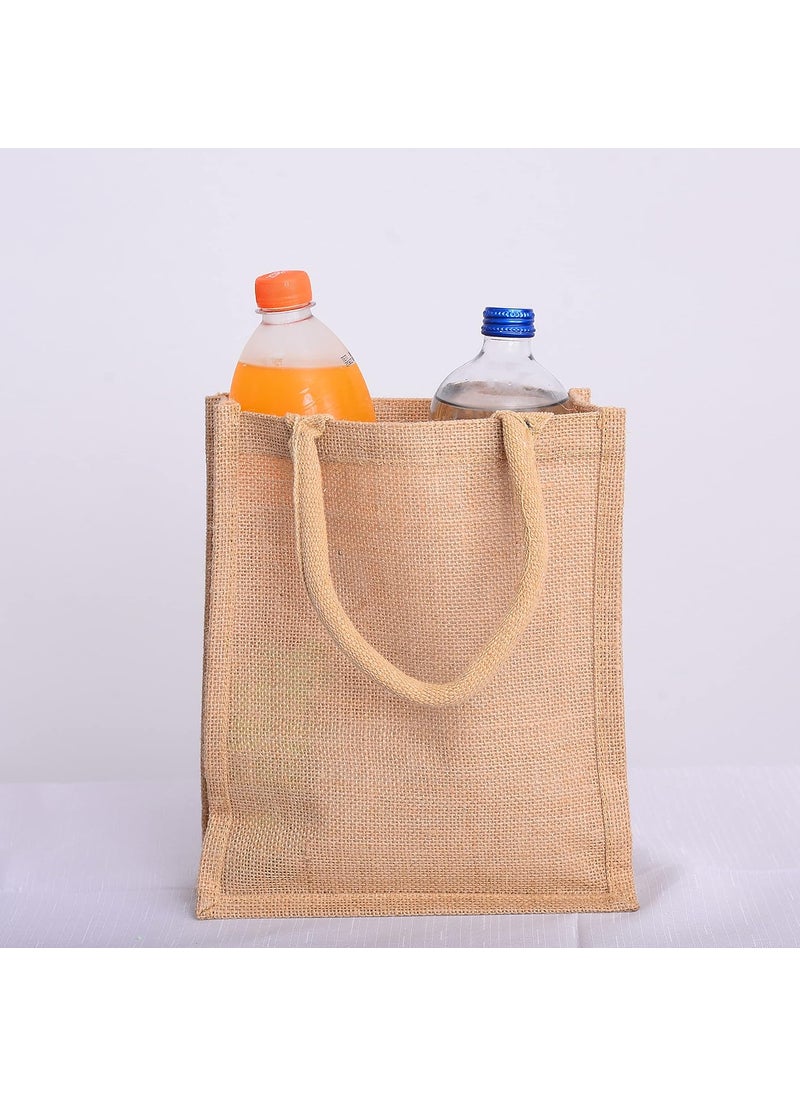 TBF 6 Pack Stylish Reusable Jute Burlap Tote Bags Large Medium Small Bag for Gifts Decorating Events Beach Shopping Wedding More  - Image 3