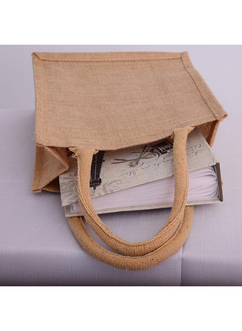 TBF 6 Pack Stylish Reusable Jute Burlap Tote Bags Large Medium Small Bag for Gifts Decorating Events Beach Shopping Wedding More  - Image 4