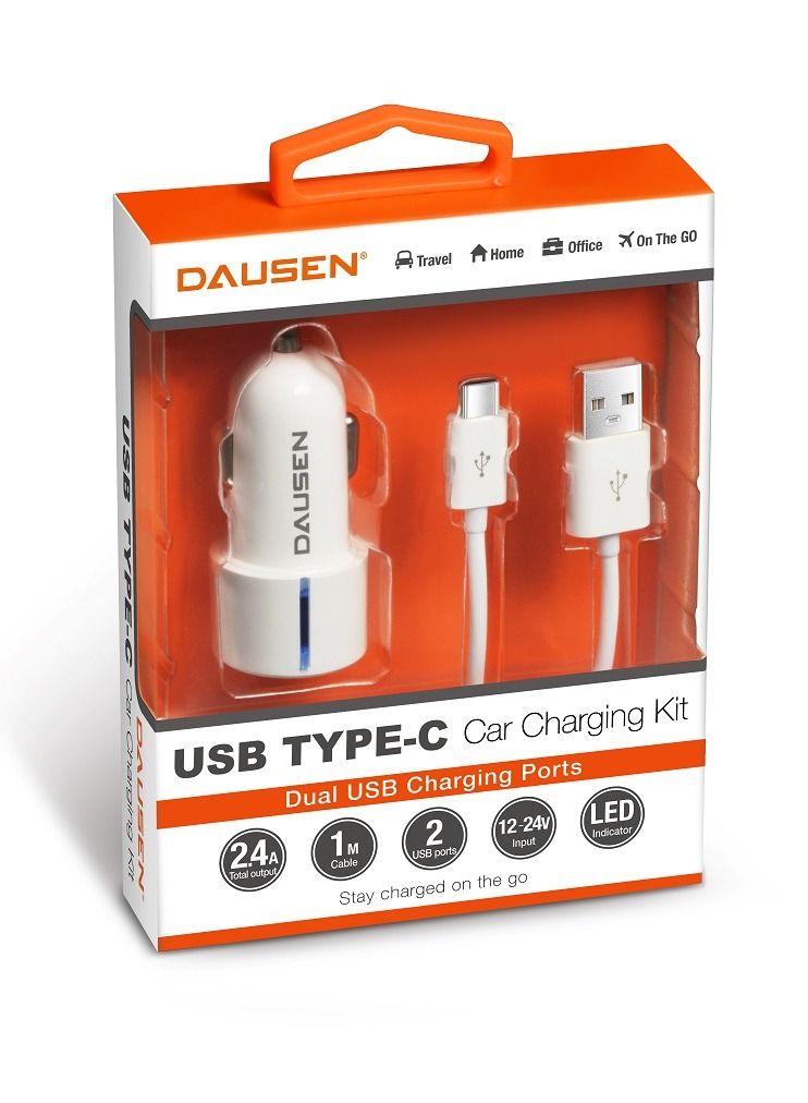 Dausen TR-EA428WT USB Type-C Car charger kit - Image 1