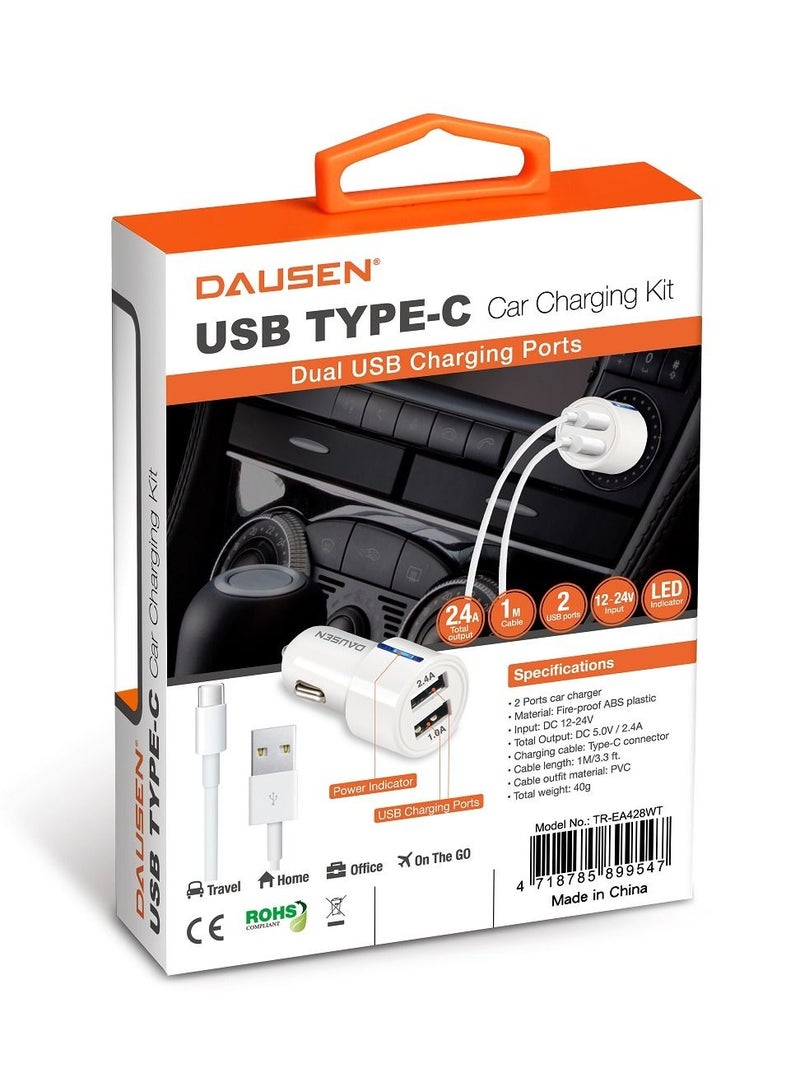 Dausen TR-EA428WT USB Type-C Car charger kit - Image 2