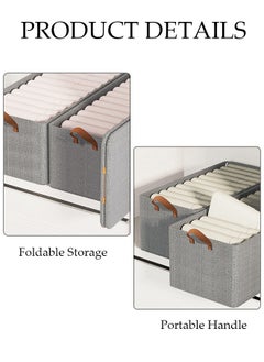 DUNISO 3pcs Wardrobe Clothes Organizer Foldable Closet Storage Organizer for Clothes Jeans Washable Closet Storage Boxes with Carrying Handles Cube Storage Bin for Home Bedroom Office  - Image 5