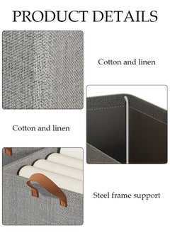 DUNISO 3pcs Wardrobe Clothes Organizer Foldable Closet Storage Organizer for Clothes Jeans Washable Closet Storage Boxes with Carrying Handles Cube Storage Bin for Home Bedroom Office  - Image 3