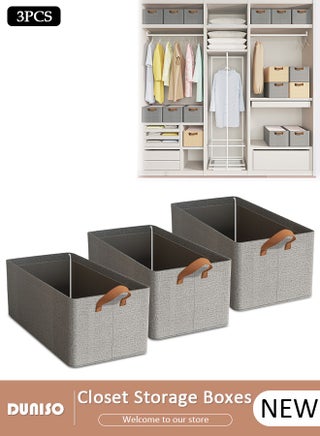 3pcs Wardrobe Clothes Organizer Foldable Closet Storage Organizer for Clothes Jeans Washable Closet Storage Boxes with Carrying Handles Cube Storage Bin for Home Bedroom Office - pzsku/Z5C37A875B3C720A1F933Z/45/1749459146/d75c13c6-f5ce-4dec-a484-de889636d6a6