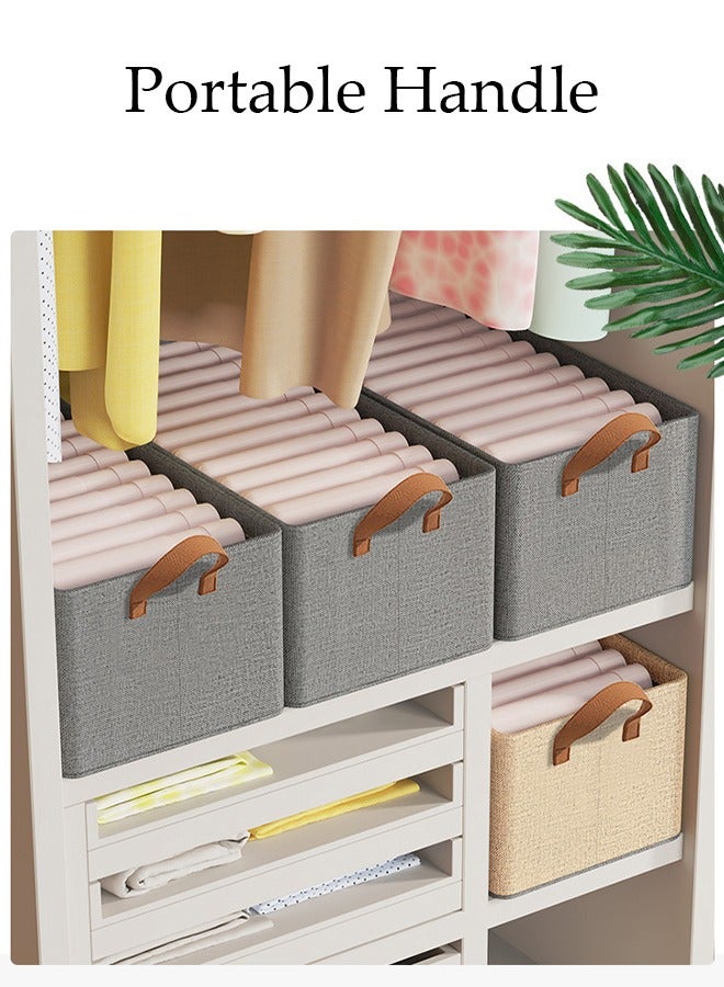 3pcs Wardrobe Clothes Organizer Foldable Closet Storage Organizer for Clothes Jeans Washable Closet Storage Boxes with Carrying Handles Cube Storage Bin for Home Bedroom Office