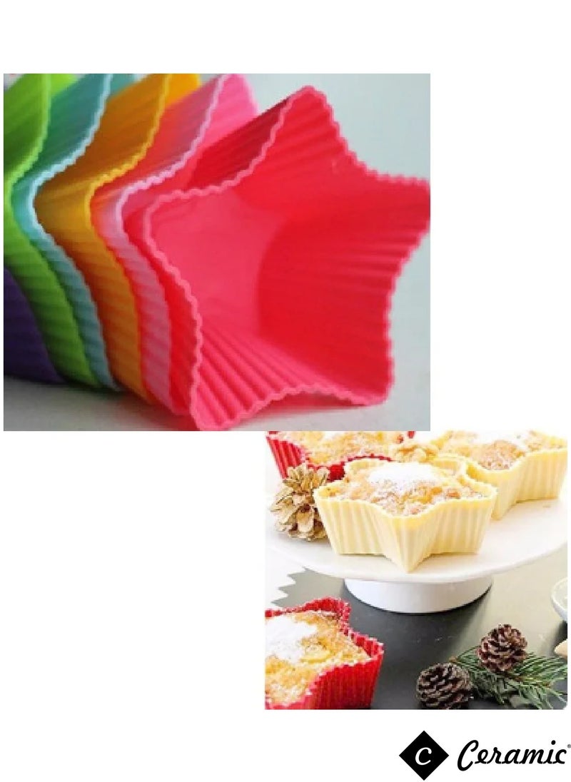 CERAMIC Silicone Muffin 42 Pack Cups Selizo Silicone Cupcake Baking Cups Reusable Muffin Liners Cupcake Wrapper Cups Holders for Muffins Cupcakes and Candies  - Image 3