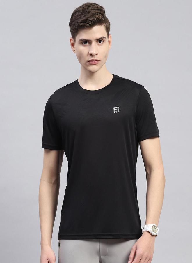 Rock.it Men Black Solid Round Neck Short Sleeves T Shirt - Image 1