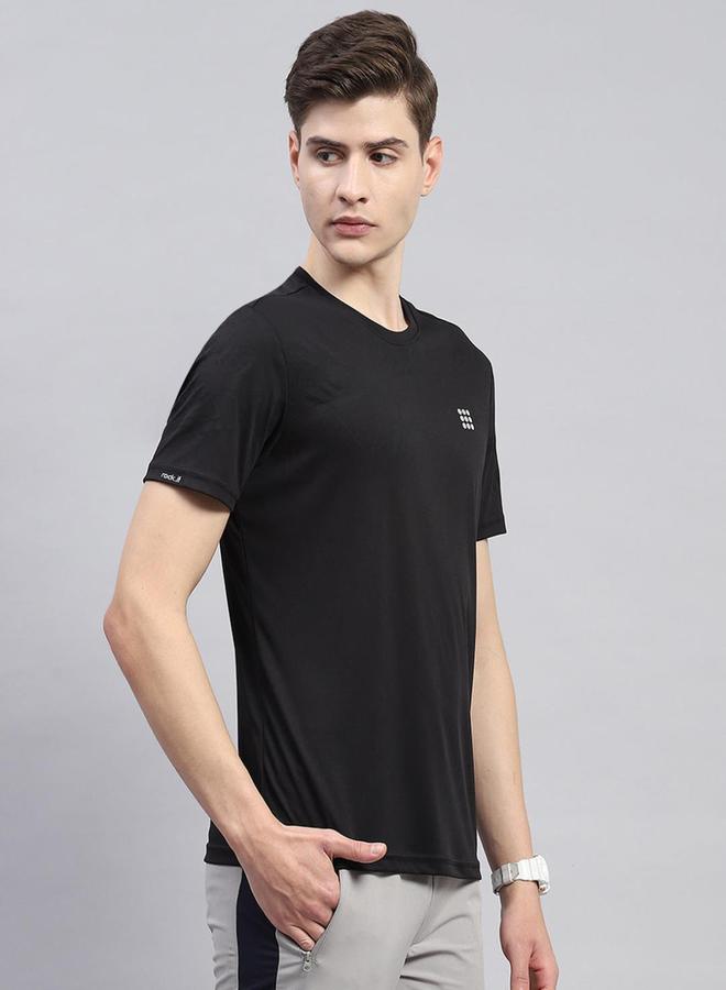 Rock.it Men Black Solid Round Neck Short Sleeves T Shirt - Image 3